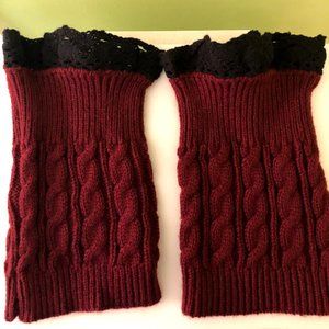 Garnet & Black Lace Boot Toppers